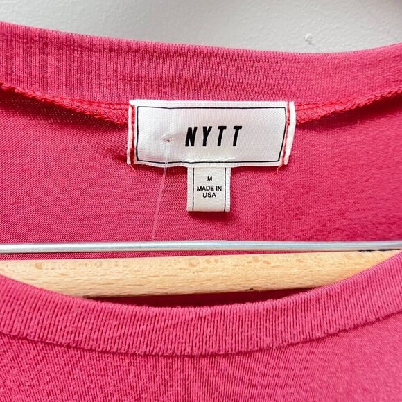 NYTT Long Sleeve Pink T-Shirt Rayon / Spandex Blend- Size M - Picture 2 of 5